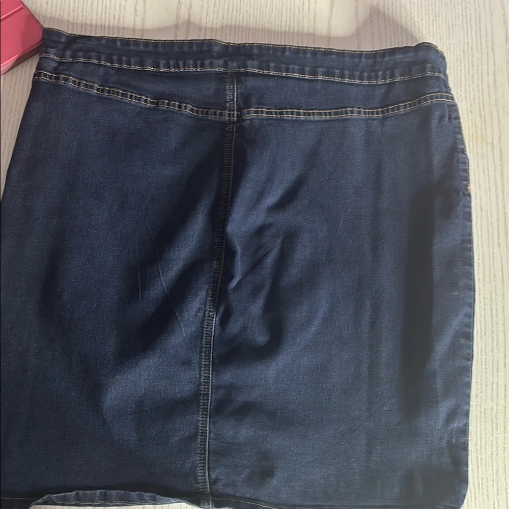 Classic Blue Denim Mini Pencil Skirt
